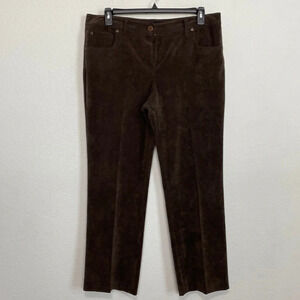 Larry Levine NWOT Brown Thin Wale Boot Cut Corduroy Pants Plus Size 16 Petite